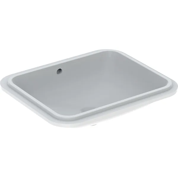 Chậu rửa đặt âm bàn Geberit VariForm, hình chữ nhật, có xả tràn, kích thước 50x49 cm, màu trắng 500764012