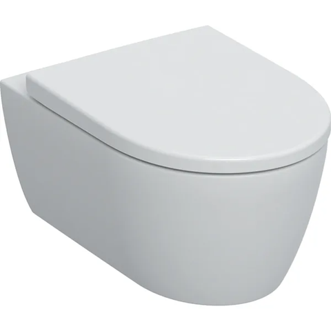 Bộ bàn cầu treo tường Geberit iCon, xả thẳng, thân kín, Rimfree, với nắp bàn cầu, màu trắng 501663JT1