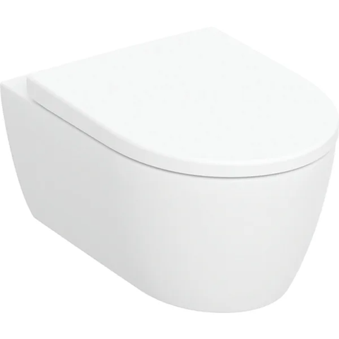 Bộ bàn cầu treo tường Geberit iCon, xả thẳng, thân kín, Rimfree, với nắp bàn cầu, màu trắng 501664001