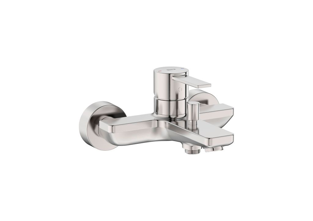 Củ sen nóng lạnh gắn tường, hiệu ROCA, dòng Targa, màu stainless steel - A5A025FSMN