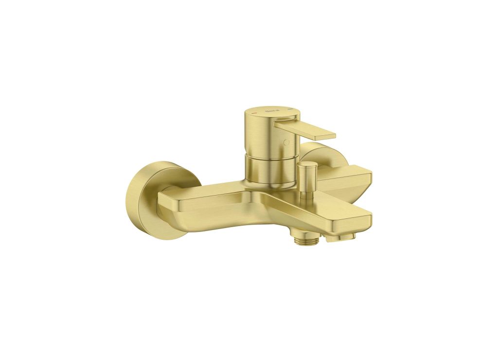 Củ sen nóng lạnh gắn tường, hiệu ROCA, dòng Targa, màu brushed brass - A5A025FVAN