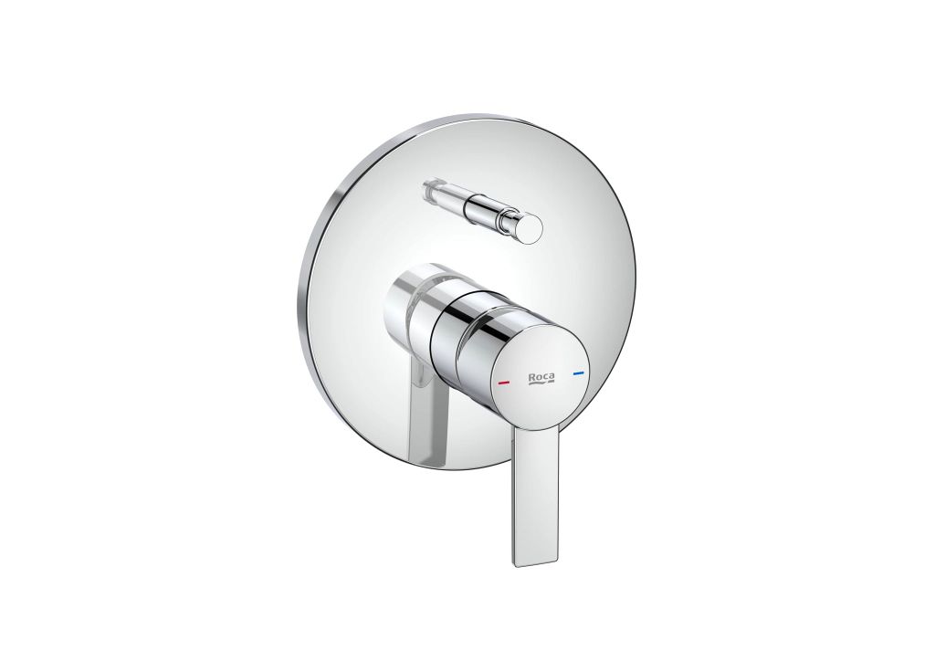 Mặt nạ điều khiển sen âm tường 2 chức năng, cần đặt kèm van âm A525869403, hiệu ROCA, dòng Targa, màu chrome - A5A0B5FC0N