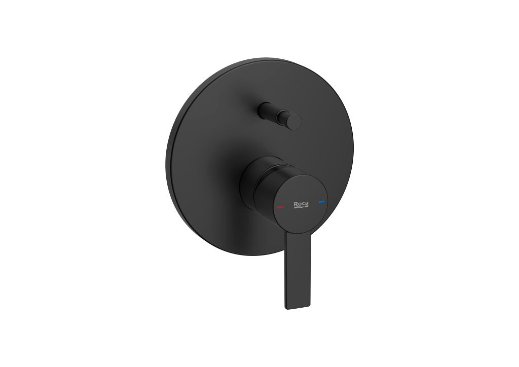 Mặt nạ điều khiển sen âm tường 2 chức năng, cần đặt kèm van âm A525869403, hiệu ROCA, dòng Targa, màu matt black - A5A0B5FNBN
