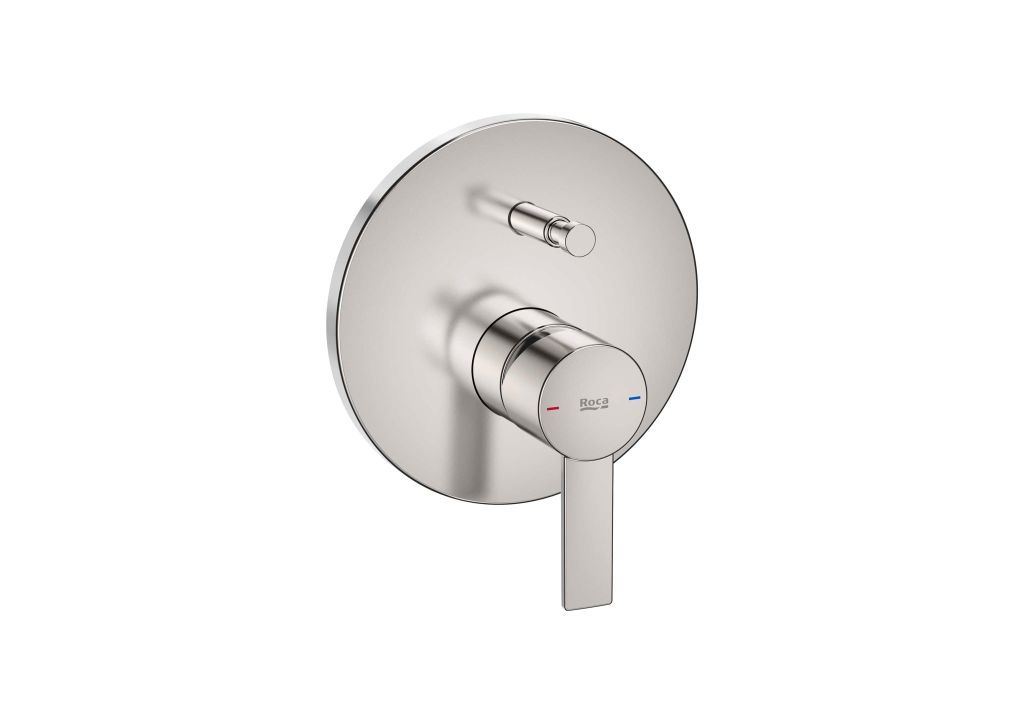 Mặt nạ điều khiển sen âm tường 2 chức năng, cần đặt kèm van âm A525869403, hiệu ROCA, dòng Targa, màu stainless steel - A5A0B5FSMN