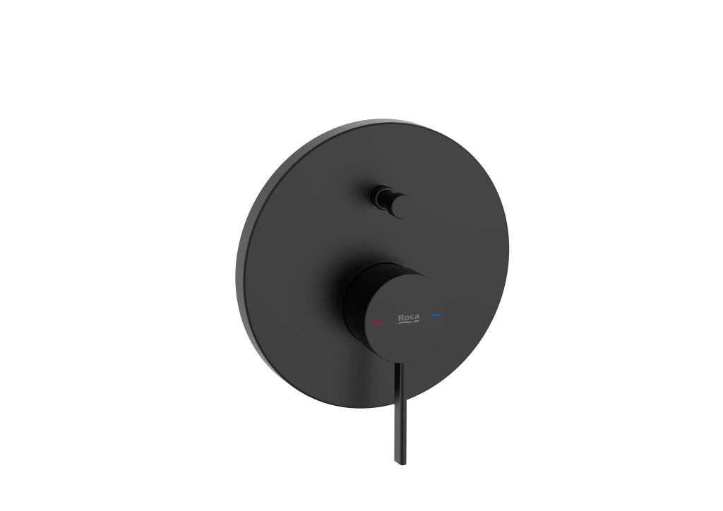 Mặt nạ điều khiển sen âm tường 2 chức năng, cần đặt kèm van âm A525869403, hiệu ROCA, dòng ONA, màu matt black - A5A0B9ENBN
