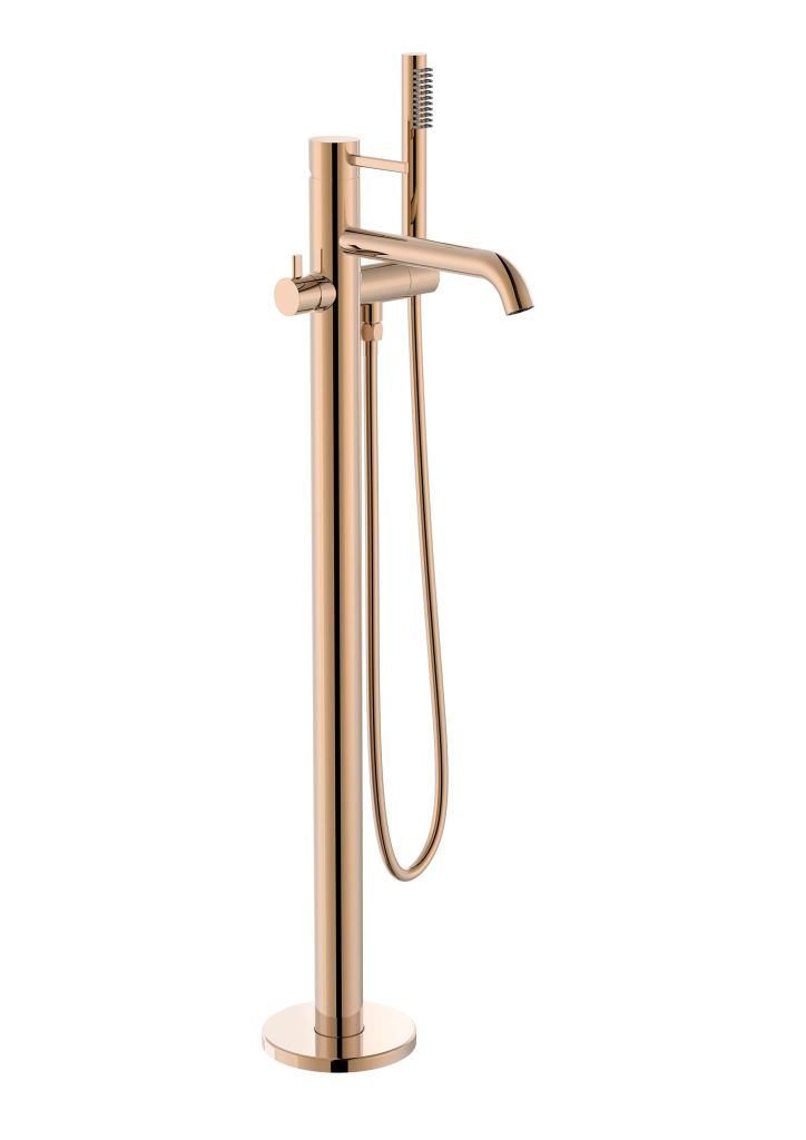 Vòi cấp bồn nóng lạnh đặt tự do, cần đặt kèm van âm A525231803, hiệu ROCA, dòng ONA, màu rose gold - A5A279ERGN
