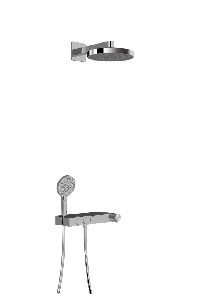 Bộ sen nhiệt độ (gồm bộ trộn, tay sen, dây sen), hiệu ROCA, dòng FLOW T, màu chrome - A5A2A10C0N