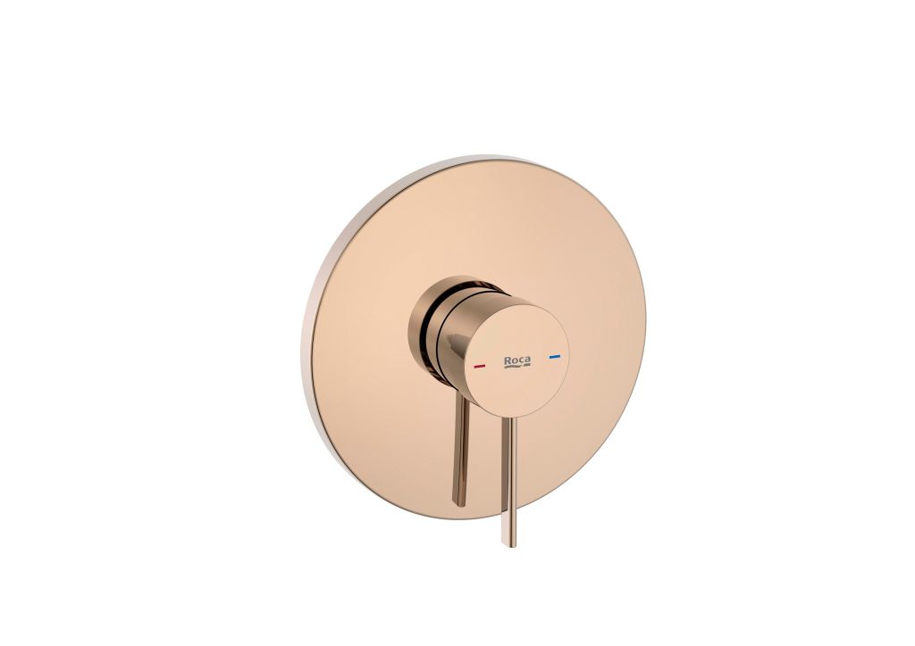Mặt nạ điều khiển sen âm tường 1 chức năng, cần đặt kèm van âm A525869403, hiệu ROCA, dòng ONA, màu rose gold - A5A2B9ERGN