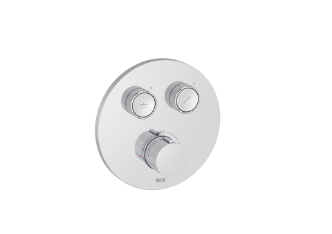 Mặt nạ điều khiển sen âm tường 2 chức năng, cần đặt kèm van âm A525869403, hiệu ROCA, dòng Index T, màu chrome - A5A2K09C0N