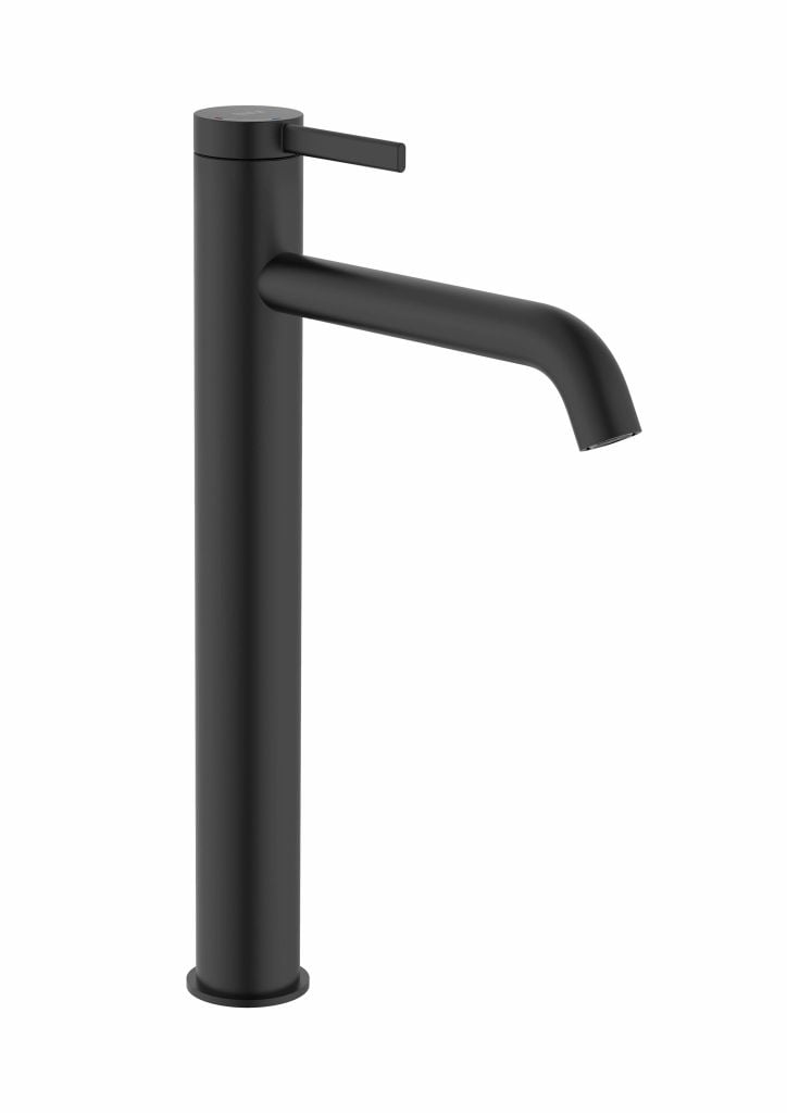 Vòi chậu rửa nóng lạnh cao 1 lỗ, gồm bộ xả, hiệu ROCA, dòng ONA, màu matt black - A5A349ENBN