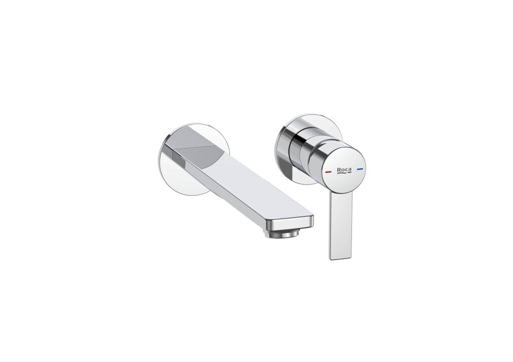 Vòi chậu rửa gắn tường, chưa bao gồm bộ xã, cần đặt kèm van âm A5E3503C0N, hiệu ROCA, dòng Targa, màu chrome - A5A355FC0N