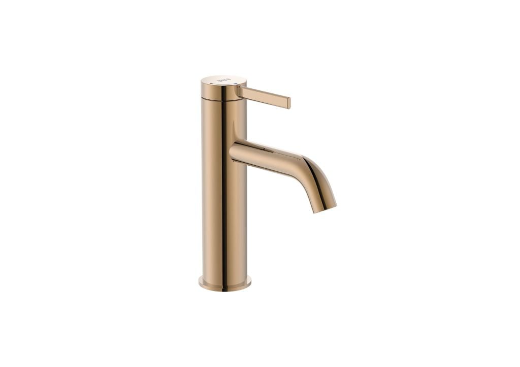 Vòi chậu rửa nóng lạnh thấp 1 lỗ, gồm bộ xả, hiệu ROCA, dòng ONA, màu rose gold - A5A3A9ERGN
