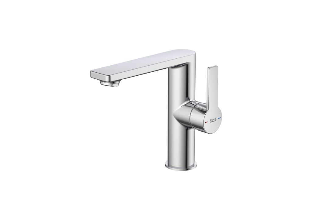 Vòi chậu nóng lạnh thấp 1 lỗ, bao gồm bộ xả nhấn, hiệu ROCA, dòng Targa, màu chrome, chất liệu Đồng - A5A405FC0N