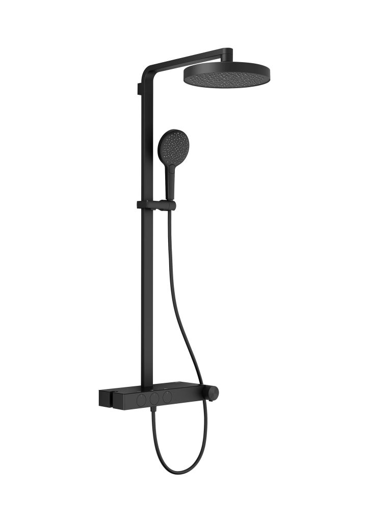 Bộ cây sen nhiệt độ liền thân, 3 chức năng, hiệu ROCA, dòng FLOW T, màu matt black - A5A9A10NBN