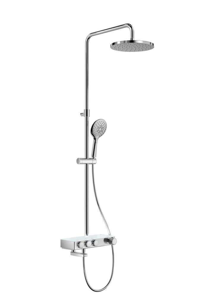 Bộ cây sen nhiệt độ liền thân, 3 chức năng, hiệu ROCA, dòng INDEX-T, màu chrome - A5A9H09C0N
