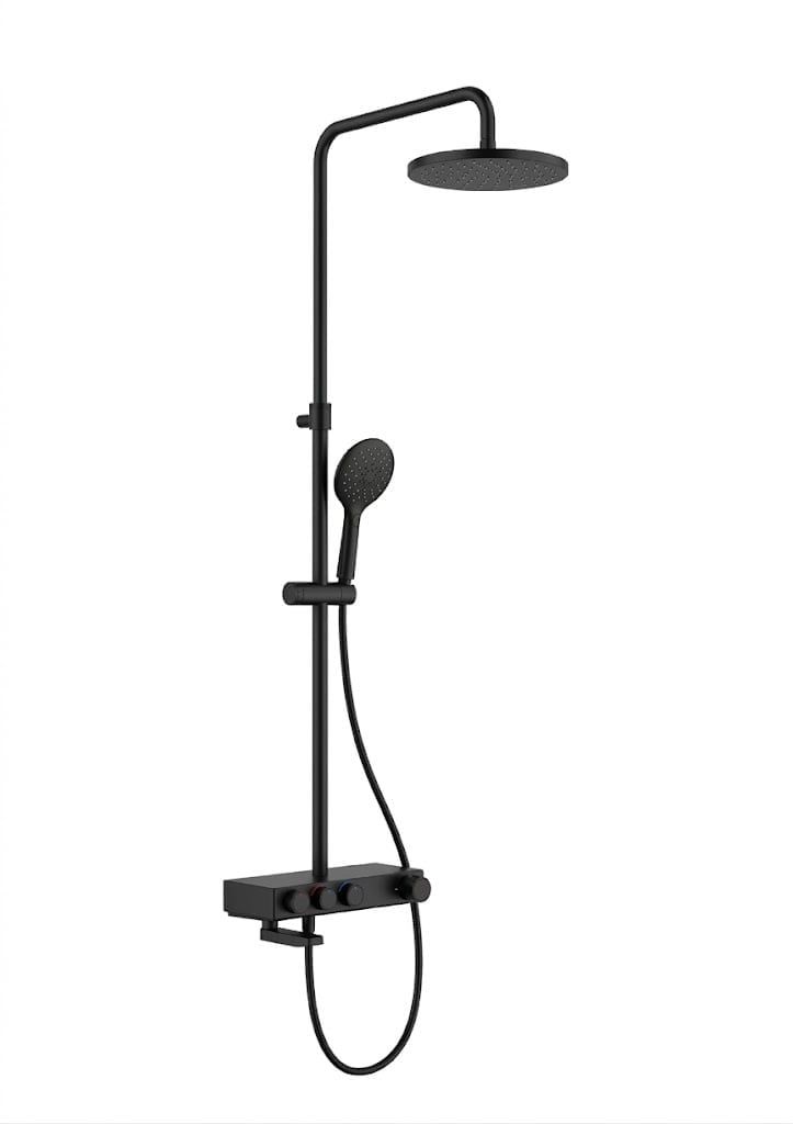 Bộ cây sen nhiệt độ liền thân, 3 chức năng, hiệu ROCA, dòng INDEX-T, màu matt black - A5A9H09NBN