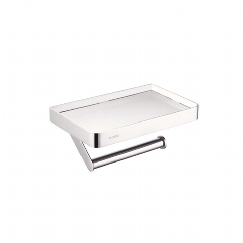 Lô giấy kết hợp kệ để đồ, màu Chrome, hiệu Moen, chất liệu Thép không gỉ, kích thước 200x135mm