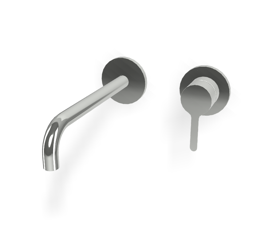 Vòi chậu 2 lỗ gắn tường  gồm xả nhấn, hiệu FIMA, dòng Snap, màu CHROME, F3121WLX9CR