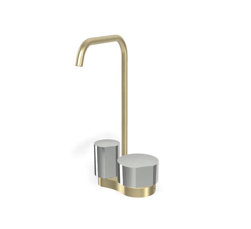 Vòi chậu nóng lạnh, hiệu FIMA, dòng So, màu BRUSHED CHAMPAGNE, F3171AHS