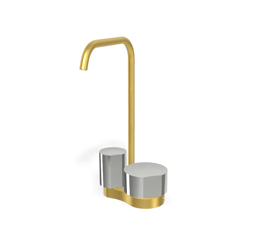 Vòi chậu nóng lạnh, hiệu FIMA, dòng So, màu BRUSHED GOLD, F3171AOS