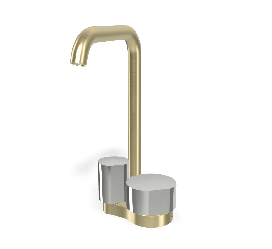 Vòi chậu nóng lạnh, hiệu FIMA, dòng So, màu BRUSHED CHAMPAGNE, F3171BHS