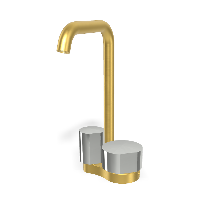 Vòi chậu nóng lạnh, hiệu FIMA, dòng So, màu BRUSHED GOLD