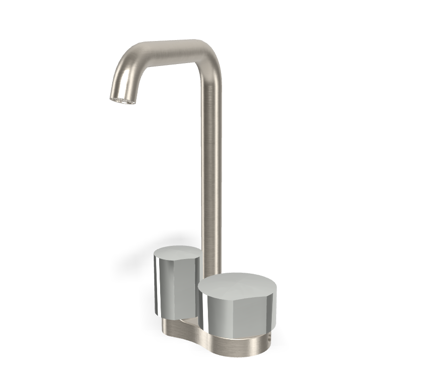 Vòi chậu nóng lạnh, hiệu FIMA, dòng So, màu BRUSHED NICKEL