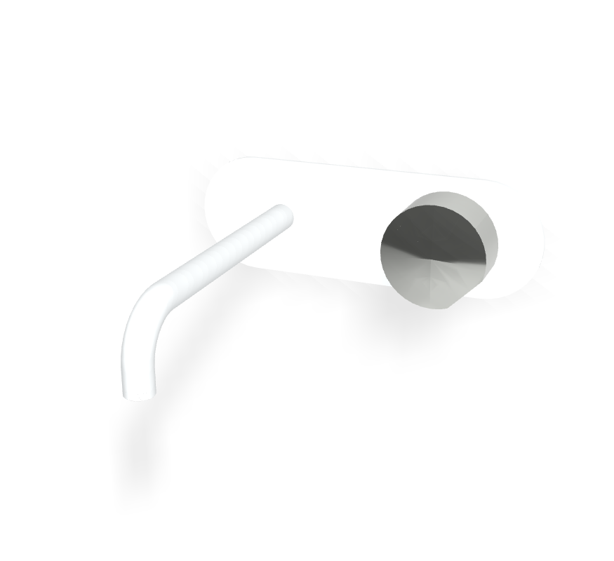 Vòi chậu nóng lạnh 2 lỗ gắn tường, hiệu FIMA, dòng So, màu WHITE MATT, F3171WLX5BS