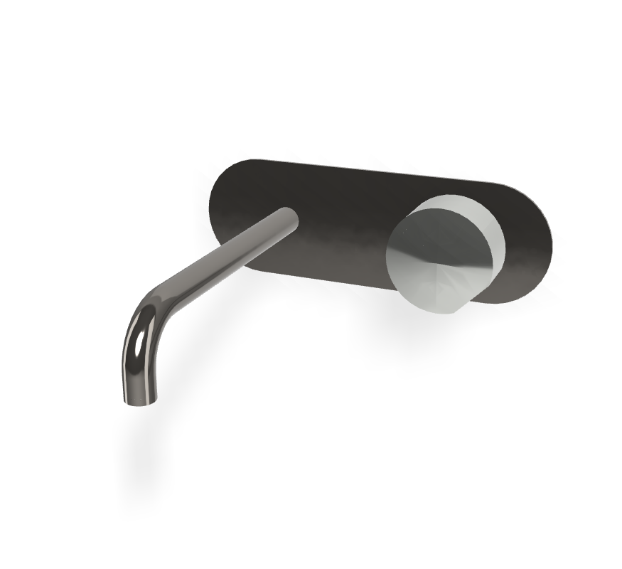 Vòi chậu nóng lạnh 2 lỗ gắn tường, hiệu FIMA, dòng So, màu BLACK CHROME, F3171WLX5CN