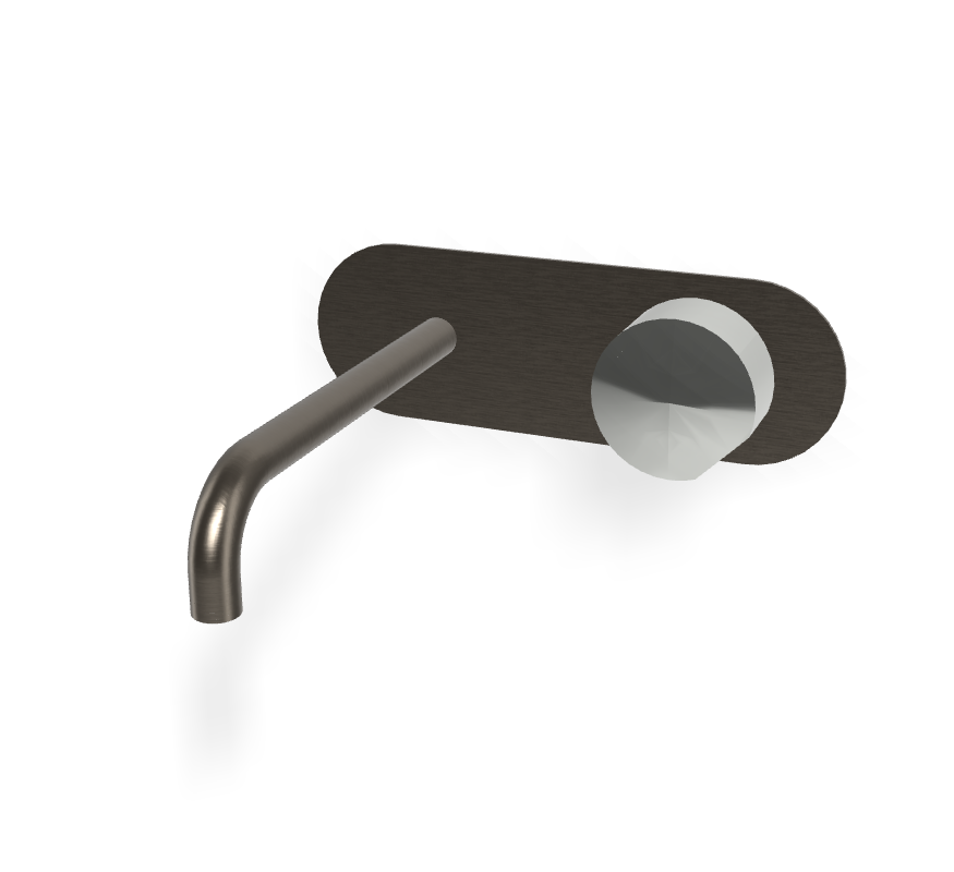 Vòi chậu nóng lạnh 2 lỗ gắn tường, hiệu FIMA, dòng So, màu BRUSHED BLACK CHROME, F3171WLX5CS