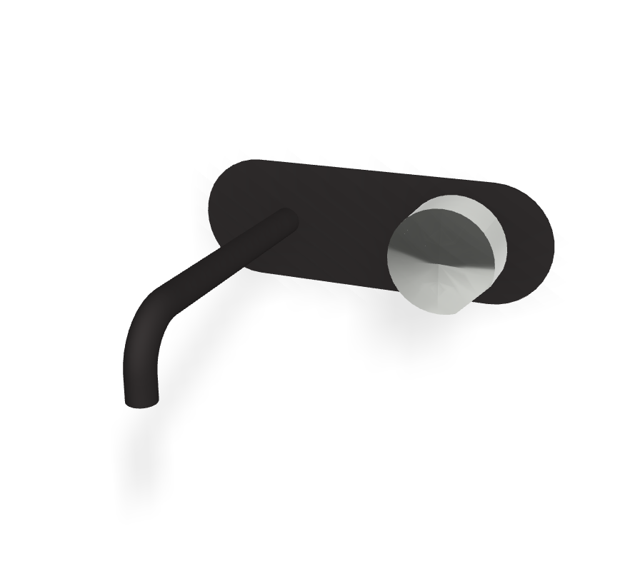 Vòi chậu nóng lạnh 2 lỗ gắn tường, hiệu FIMA, dòng So, màu BLACK MATT, F3171WLX5NS