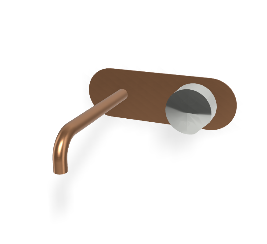 Vòi chậu nóng lạnh 2 lỗ gắn tường, hiệu FIMA, dòng So, màu BRUSHED AMBER BRONZE, F3171WLX5ZS