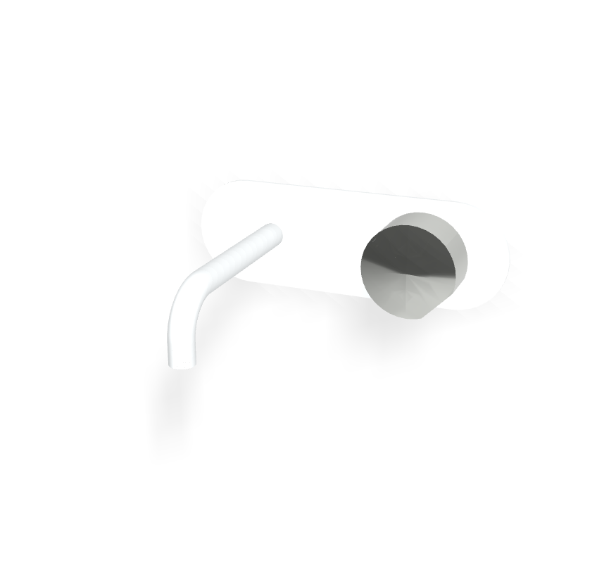 Vòi chậu nóng lạnh 2 lỗ gắn tường, hiệu FIMA, dòng So, màu WHITE MATT, F3171WX5BS