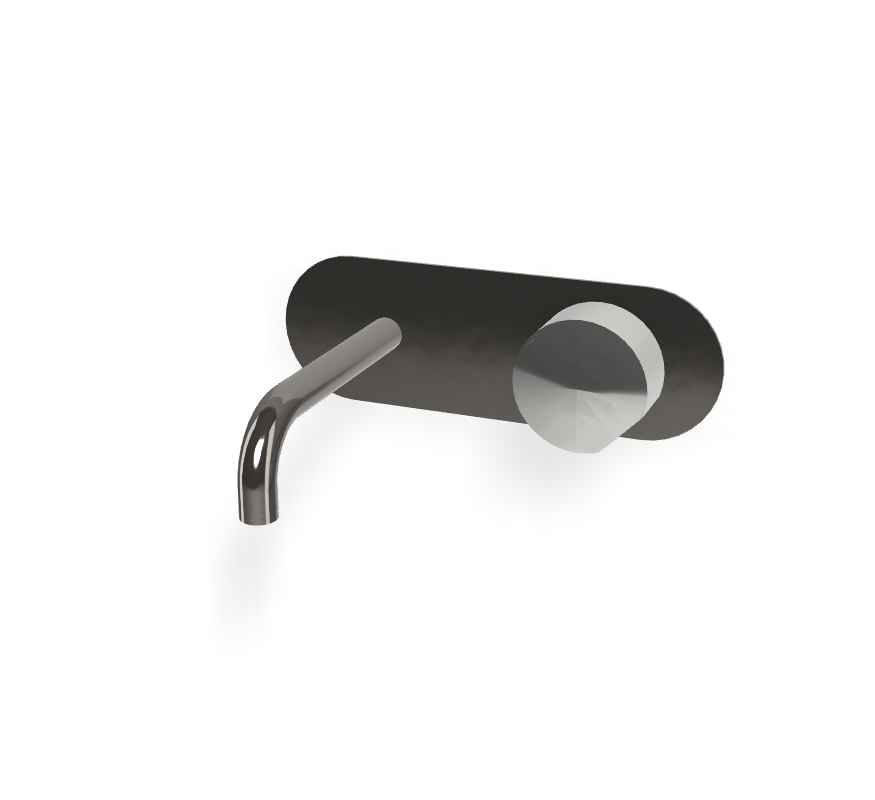 Vòi chậu nóng lạnh 2 lỗ gắn tường, hiệu FIMA, dòng So, màu BLACK CHROME, F3171WX5CN