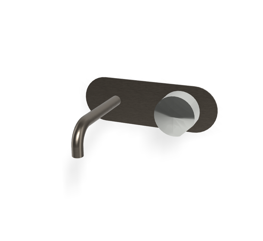 Vòi chậu nóng lạnh 2 lỗ gắn tường, hiệu FIMA, dòng So, màu BRUSHED BLACK CHROME, F3171WX5CS