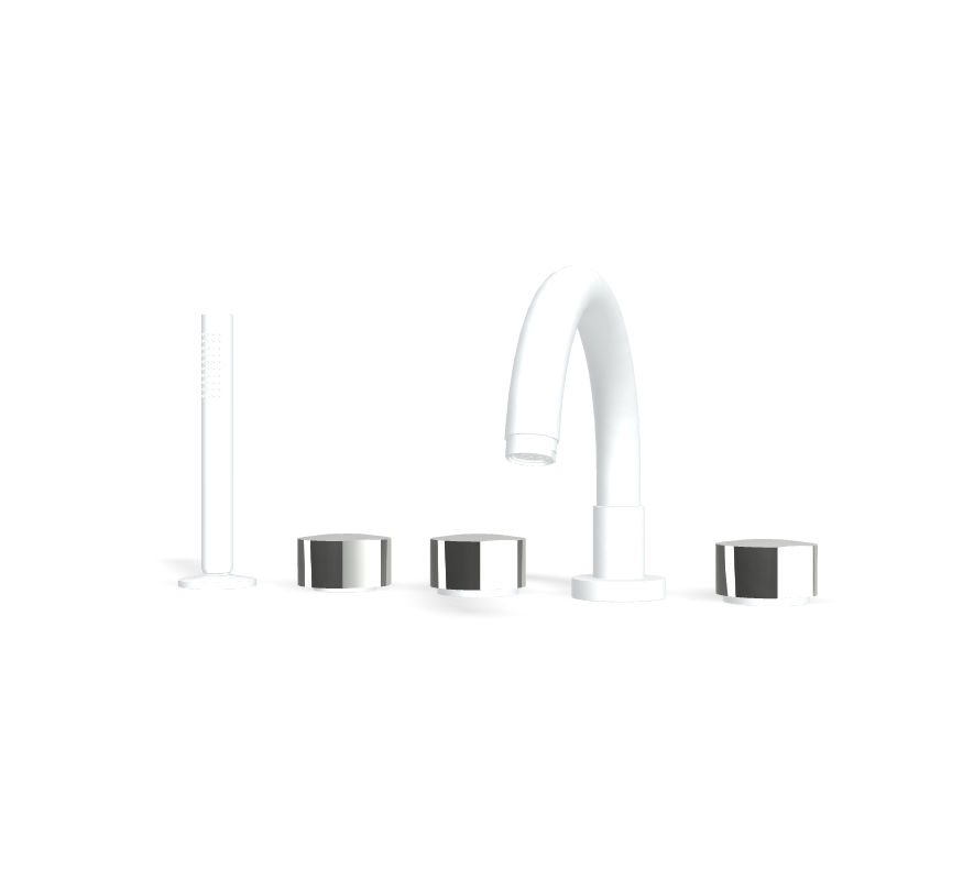 Vòi xả bồn 5 lỗ gắn thành, hiệu FIMA, dòng So, màu WHITE MATT, F3174BS
