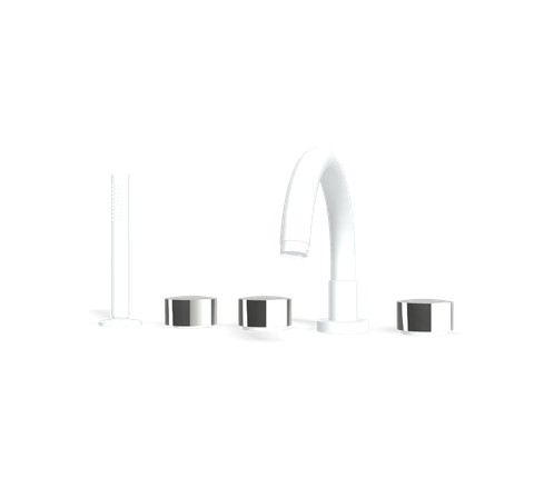 Vòi xả bồn 5 lỗ gắn thành, hiệu FIMA, dòng So, màu WHITE MATT, F3174BS