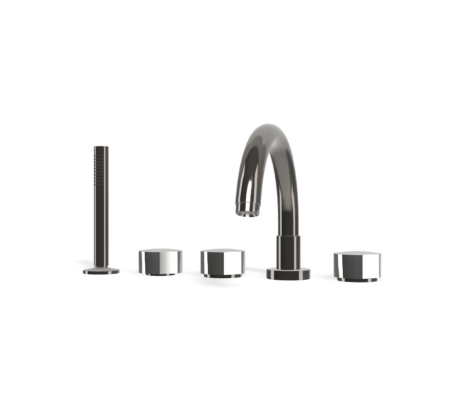 Vòi xả bồn 5 lỗ gắn thành, hiệu FIMA, dòng So, màu BLACK CHROME, F3174CN