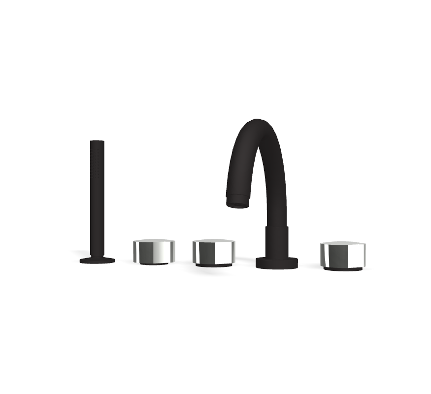 Vòi xả bồn 5 lỗ gắn thành, hiệu FIMA, dòng So, màu BLACK MATT, F3174NS