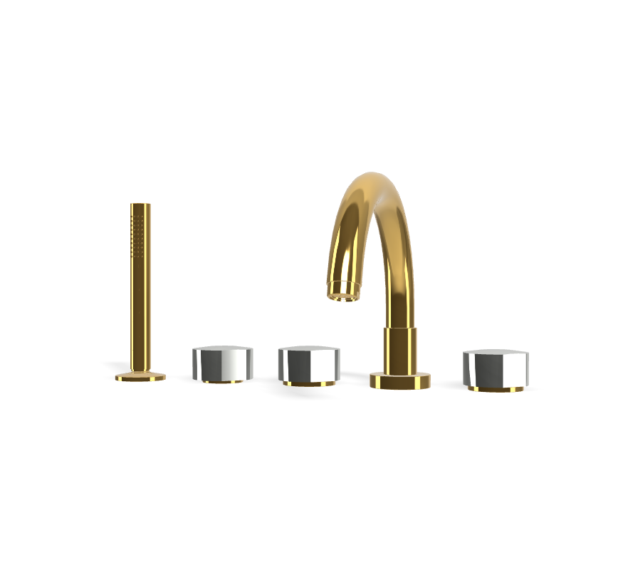 Vòi xả bồn 5 lỗ gắn thành, hiệu FIMA, dòng So, màu GOLD, F3174OR
