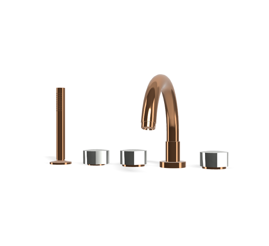 Vòi xả bồn 5 lỗ gắn thành, hiệu FIMA, dòng So, màu AMBER BRONZE, F3174ZL