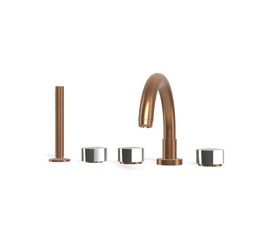 Vòi xả bồn 5 lỗ gắn thành, hiệu FIMA, dòng So, màu BRUSHED AMBER BRONZE, F3174ZS