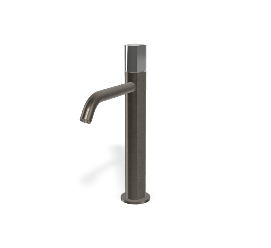 Vòi chậu cao nóng lạnh 1 lỗ, hiệu FIMA, dòng So, màu BRUSHED BLACK CHROME, F3181/HCS