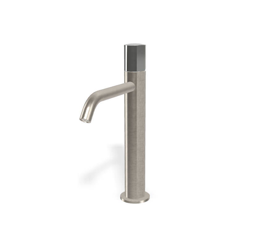 Vòi chậu cao nóng lạnh 1 lỗ, hiệu FIMA, dòng So, màu BRUSHED NICKEL,F3181/HSN