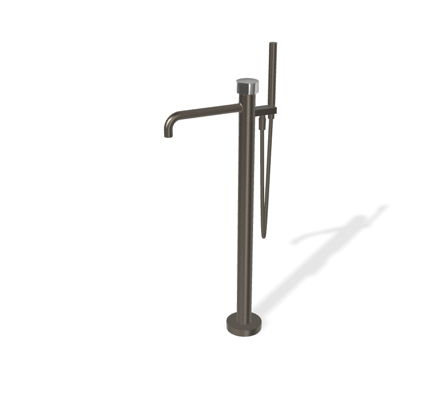 Vòi xả bồn đặt sàn, hiệu FIMA, dòng So, màu BRUSHED BLACK CHROME, F3184/4NCS