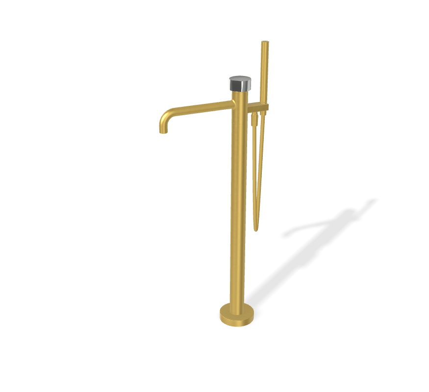Vòi xả bồn đặt sàn, hiệu FIMA, dòng So, màu BRUSHED GOLD, chất liệu Đồng, F3184/4NOS