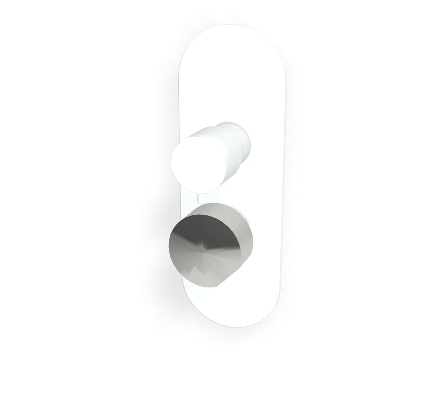 Mặt nạ điều khiển van âm tường 3 chức năng, hiệu FIMA, dòng So, màu WHITE MATT, F3189X6BS