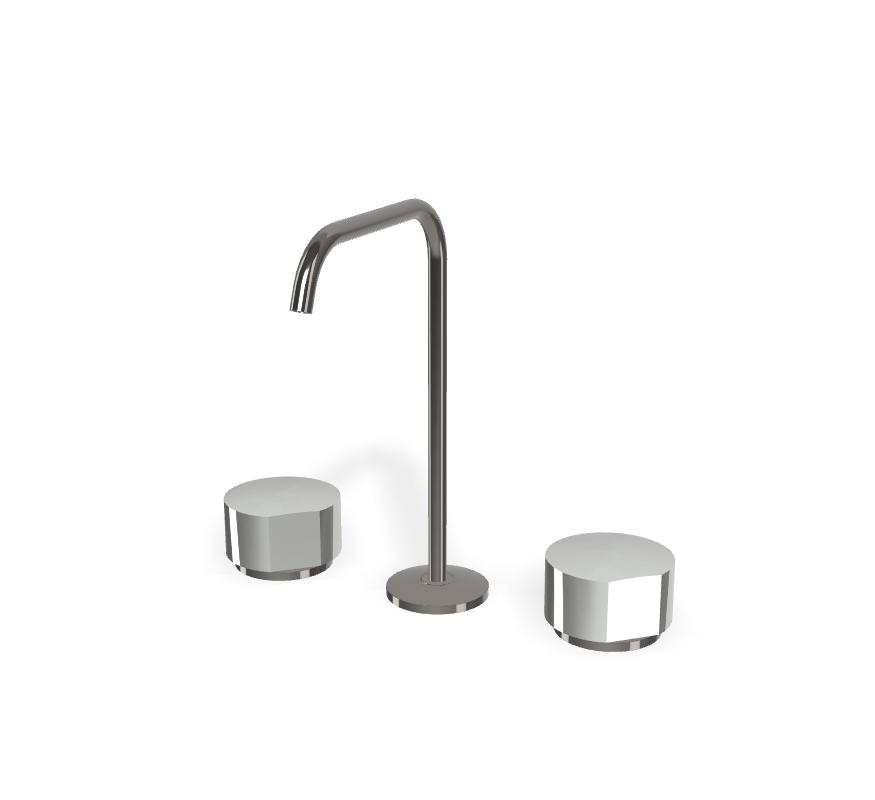 Vòi chậu 3 lỗ nóng lạnh, hiệu FIMA, dòng So, màu BLACK CHROME, F3191ACN