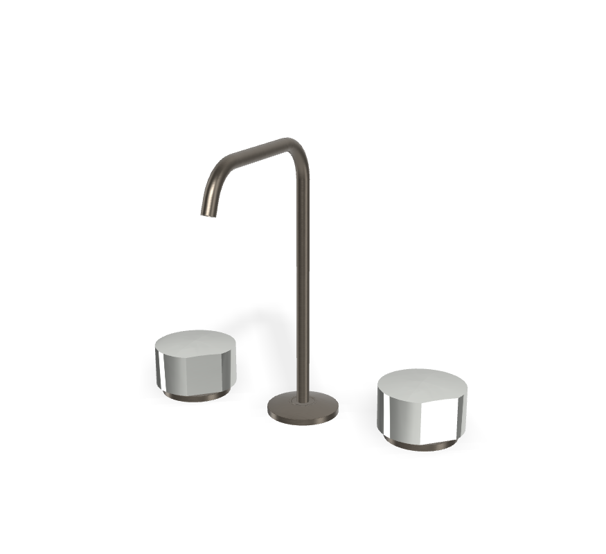 Vòi chậu 3 lỗ nóng lạnh, hiệu FIMA, dòng So, màu BRUSHED BLACK CHROME, F3191ACS