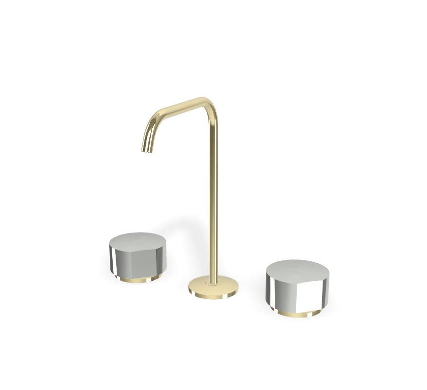 Vòi chậu 3 lỗ nóng lạnh, hiệu FIMA, dòng So, màu CHAMPAGNE, F3191AHL